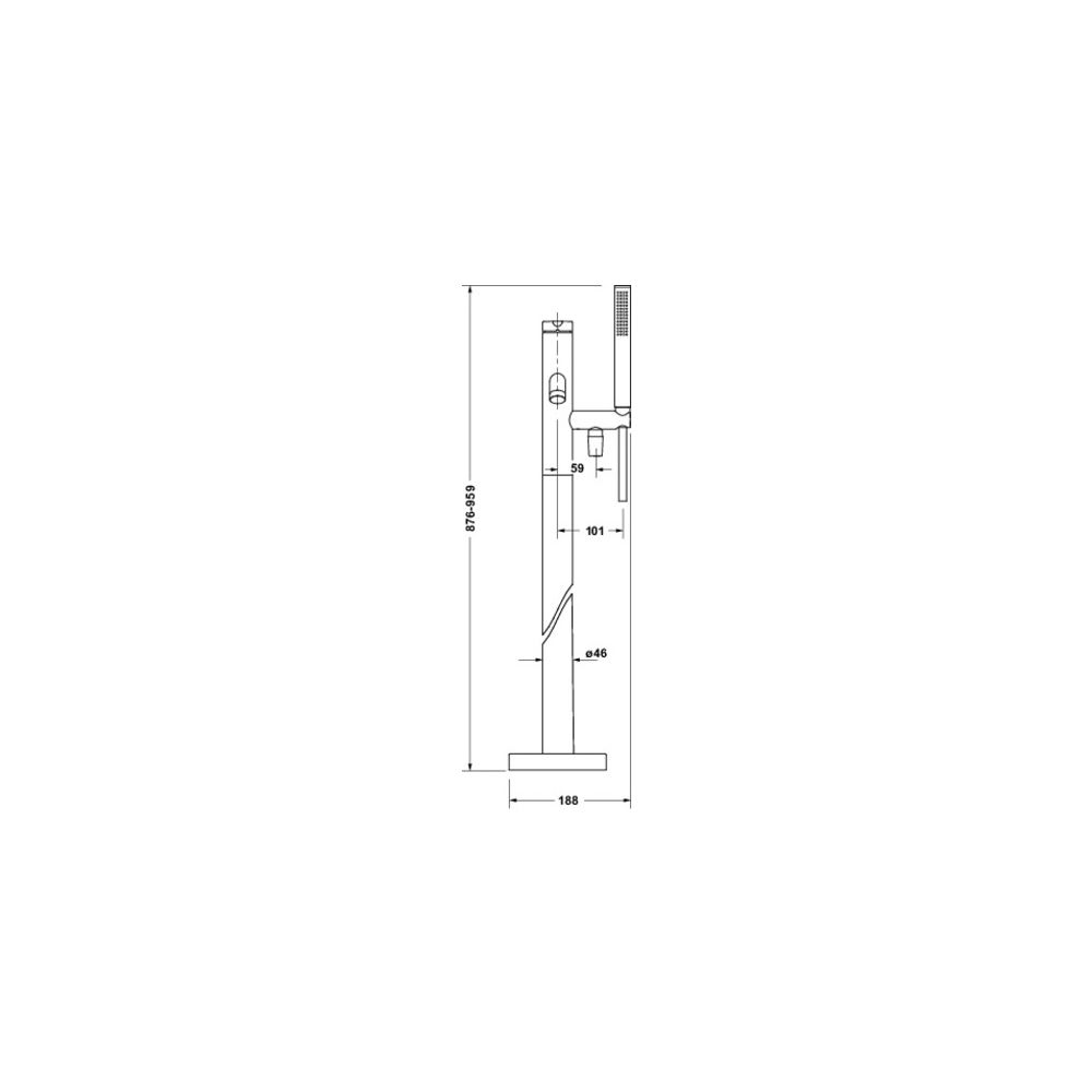 Duravit C.1 Einhebel-Wannenmischer bodenstehend, Chrom, Ausladung 201mm, Höhe 904... DURAVIT-C15250001010 4067116476330 (Abb. 2)