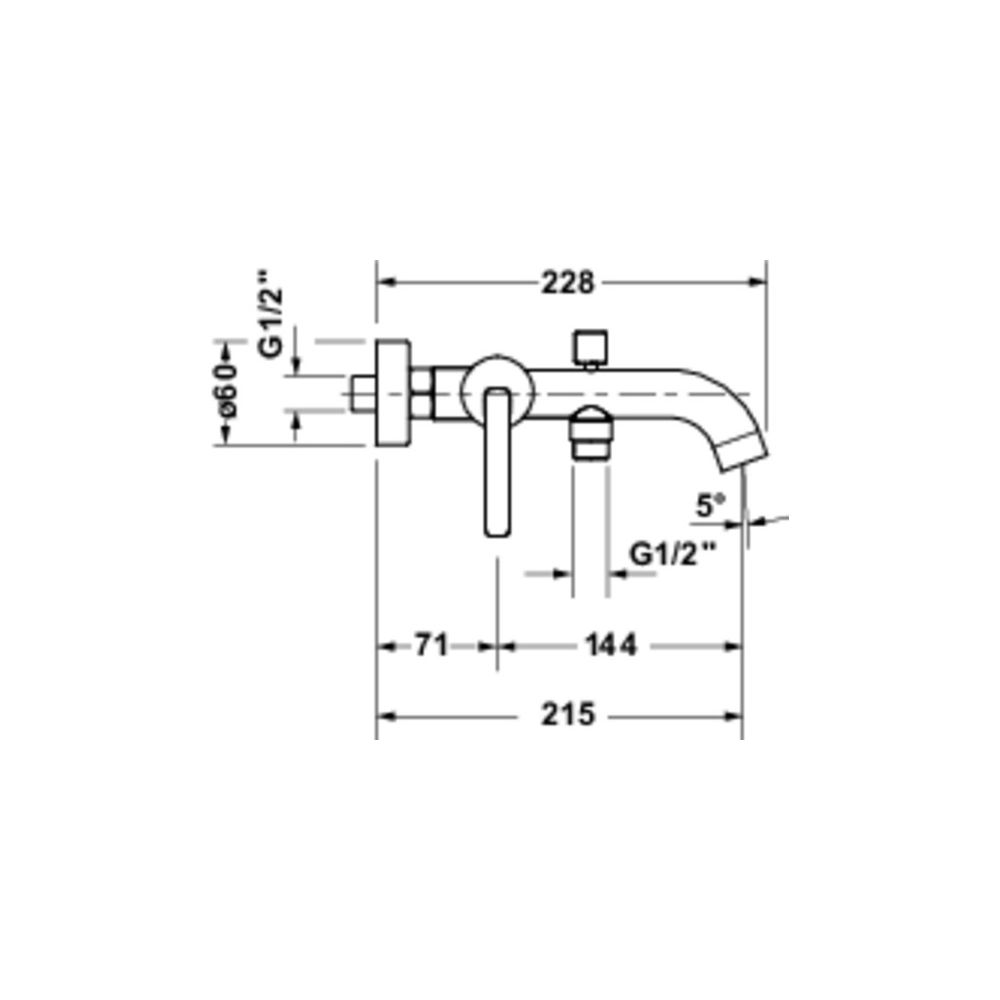 Duravit Balcoon Einhebel-Wannenmischer Aufputz, Mattschwarz, S-Anschlüsse, 1/2"Um... DURAVIT-BA5230000046 4067116472264 (Abb. 3)