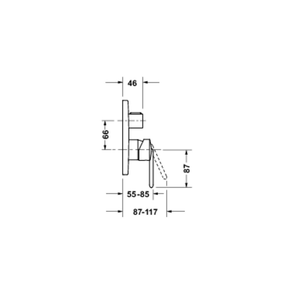 Duravit Balcoon Einhebel-Brausemischer Unterputz, 2 Verbraucher, Mattschwarz, 170... DURAVIT-BA4210012046 4067116481884 (Abb. 3)