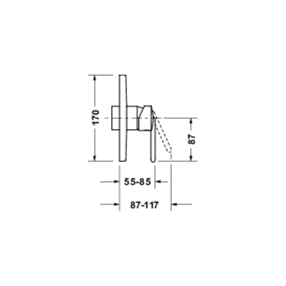 Duravit Balcoon Einhebel-Brausemischer Unterputz, 1 Verbraucher, Mattschwarz, 170... DURAVIT-BA4210010046 4067116481846 (Abb. 3)