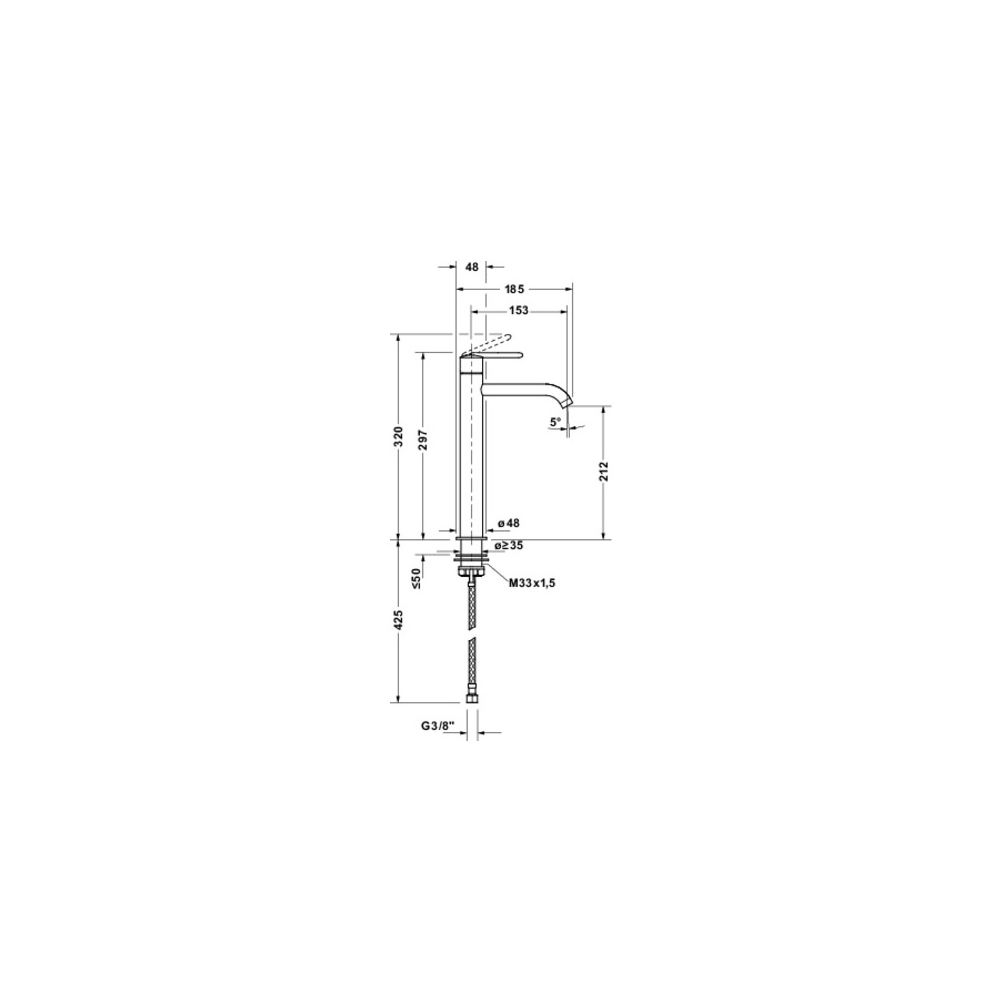 Duravit Balcoon Einhebel-Waschtischmischer XL FreshStart, MinusFlow, Edelstahl ge... DURAVIT-BA1043002070 4067116471915 (Abb. 2)