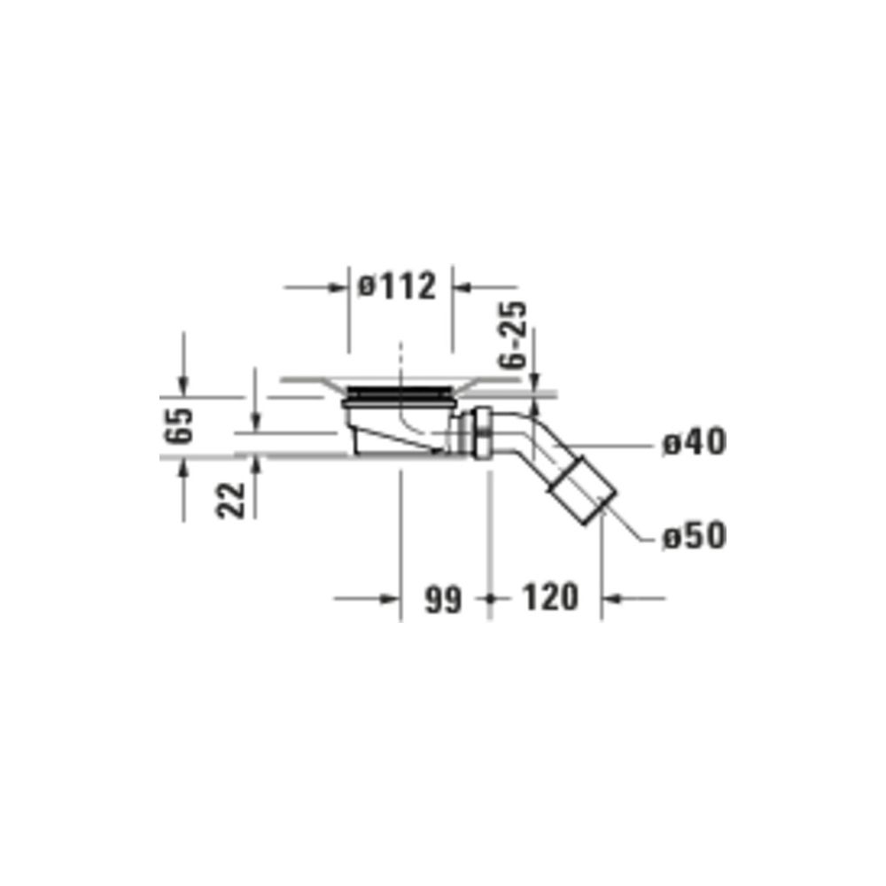 Duravit Sustano Duschwannenablauf aus Kunststoff 160x205x65mm, waagerecht, Spe... DURAVIT-791291000000000 4063382920607 (Abb. 3)