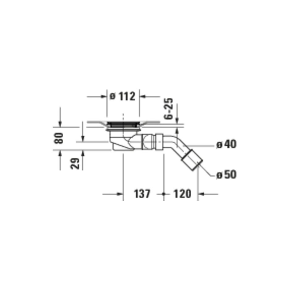 Duravit Sustano Duschwannenablauf aus Kunststoff 160x205x90mm, waagerecht, Spe... DURAVIT-791290000000000 4063382920591 (Abb. 3)
