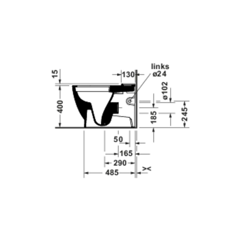 Duravit D-Code Stand WC für Kombination 600x370x400mm Weiß Hochglanz 45/3l Tiefspü... DURAVIT-20600900002 4067116383249 (Abb. 6)