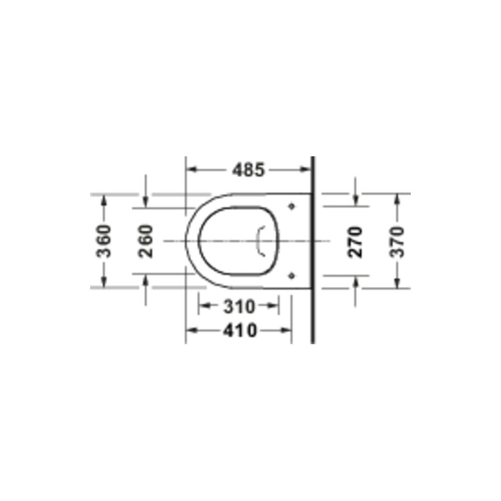 Duravit Starck 3 Wand-WC 485x370x375mm Weiß Hochglanz 45l Tiefspüler rimless waager... DURAVIT-2520090000 4067116415834 (Abb. 5)