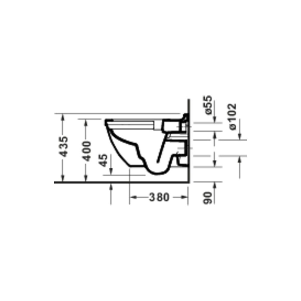 Duravit Starck 3 Wand-WC 540x370x375mm Weiß Hochglanz 45l Tiefspüler rimless waager... DURAVIT-2519090000 4067116415827 (Abb. 4)