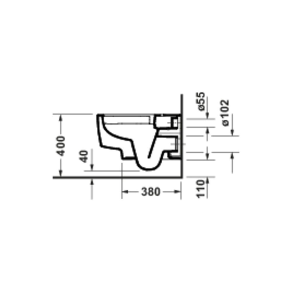 Duravit Balcoon Wand-WC 540x370x360mm Weiß Seidenmatt 45l DuraShield Tiefspüler rim... DURAVIT-290609AC00 4067116443042 (Abb. 3)