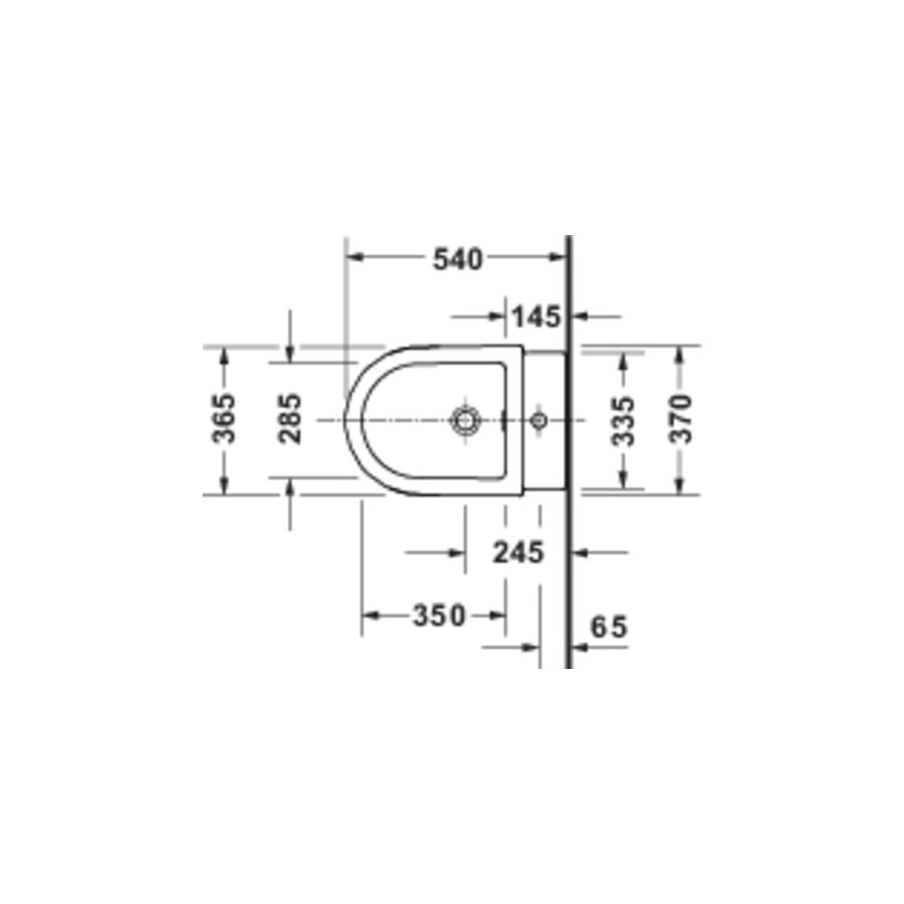 Duravit Balcoon Wandbidet 540x370x290mm Weiß Hochglanz DuraShield 1 HL HLB Überlauf... DURAVIT-272615AA00 4067116441673 (Abb. 4)