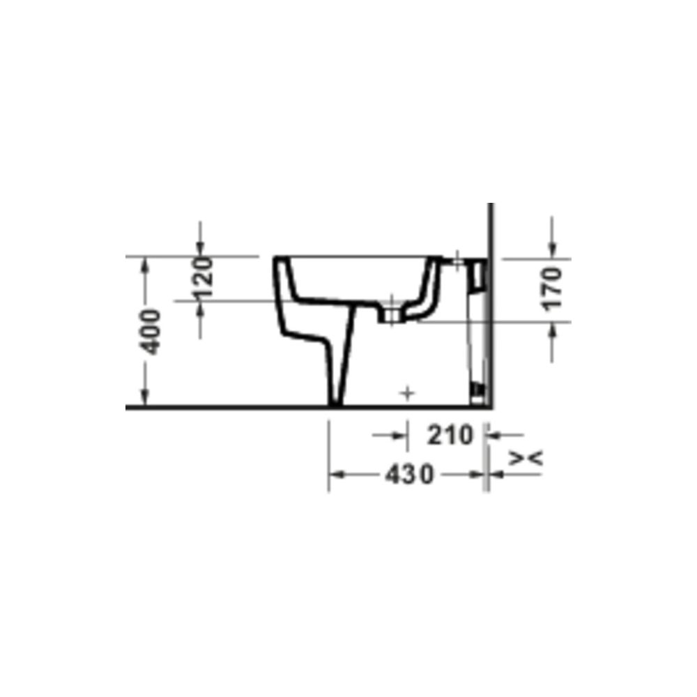Duravit Balcoon Stand Bidet 570x370x400mm Weiß Seidenmatt DuraShield 1 HL mit Überl... DURAVIT-272610AC00 4067116443998 (Abb. 2)