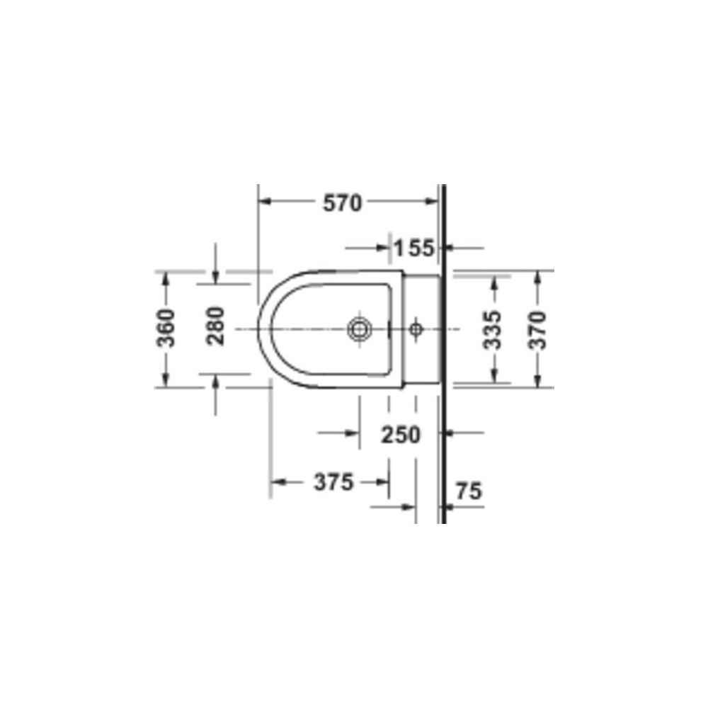Duravit Balcoon Stand Bidet 570x370x400mm Weiß Seidenmatt DuraShield 1 HL mit Überl... DURAVIT-272610AC00 4067116443998 (Abb. 3)