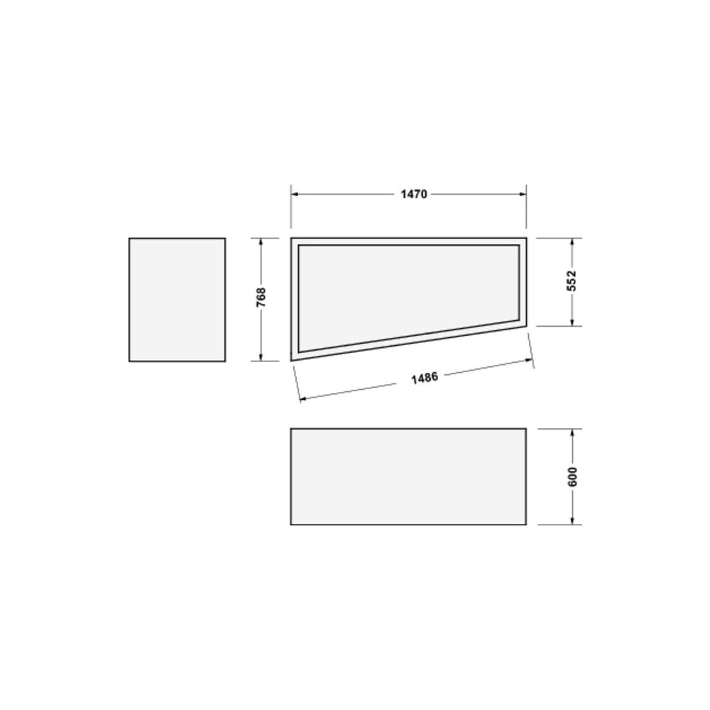 Duravit No.1 Wannenträger, Trapezförmig, gerade Seitenwand, 1500x800mm, Ecke L... DURAVIT-792433000000000 4063382316905 (Abb. 2)