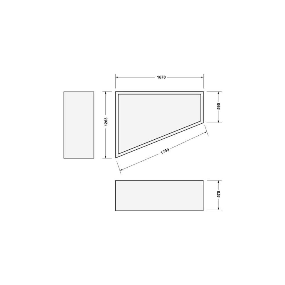 Duravit Paiova Badewannenträger 1270x1670x570mm, Trapezförmig, gerade Seitenwa... DURAVIT-791420000000000 4021534534355 (Abb. 2)