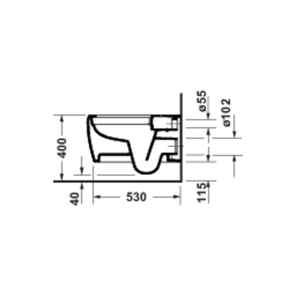 Duravit Qatego Wand-WC 570x385x360mm Weiß Hochglanz 4l Tiefspüler rimless waagerech... DURAVIT-2583090000 4067116339376 (Abb. 3)