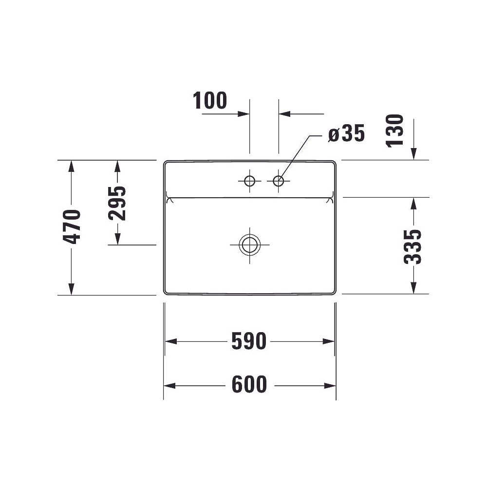 Duravit DuraSquare Aufsatzbecken 600mm, Weiß Hochglanz, DuraCeram, Rechteckig, mit... DURAVIT-2354600041 4053424151212 (Abb. 14)