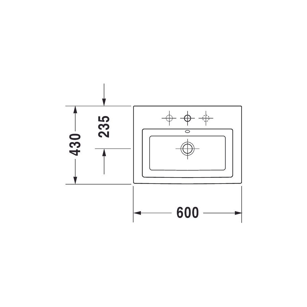 Duravit Design Classics Einbauwaschtisch 430x600x125mm, Weiß Hochglanz, mit HLB/Übe... DURAVIT-0347600000 4021534533808 (Abb. 6)