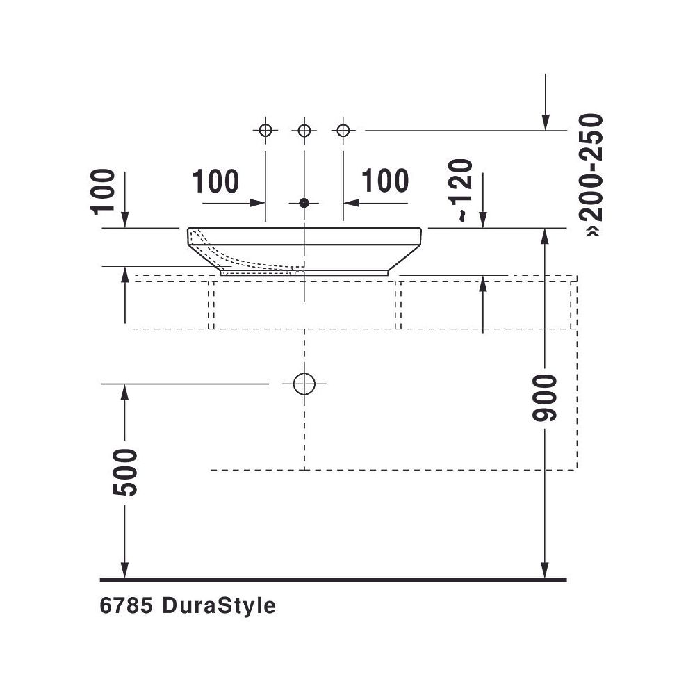 Duravit DuraStyle Aufsatzbecken 600mm, Weiß Hochglanz, Quadratisch, ohne Überlauf u... DURAVIT-0349600000 4021534852244 (Abb. 7)