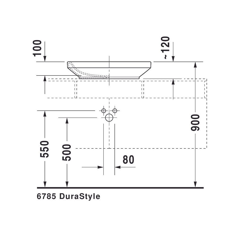 Duravit DuraStyle Aufsatzbecken 600mm, Weiß Hochglanz, Quadratisch, ohne Überlauf u... DURAVIT-0349600000 4021534852244 (Abb. 8)
