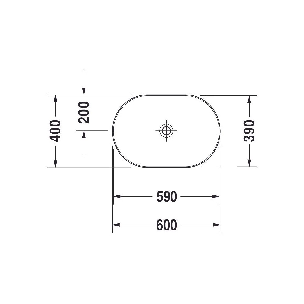 Duravit Luv Aufsatzbecken 600mm, Weiß Hochglanz, WonderGliss, DuraCeram, Oval, oh... DURAVIT-03796000001 4053424177151 (Abb. 31)