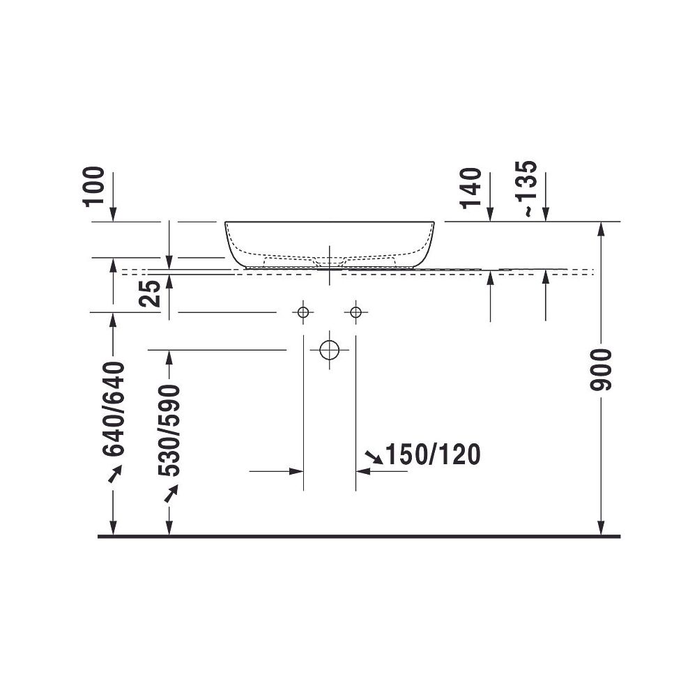 Duravit Luv Aufsatzbecken 600mm, Weiß Hochglanz, WonderGliss, DuraCeram, Oval, oh... DURAVIT-03796000001 4053424177151 (Abb. 32)