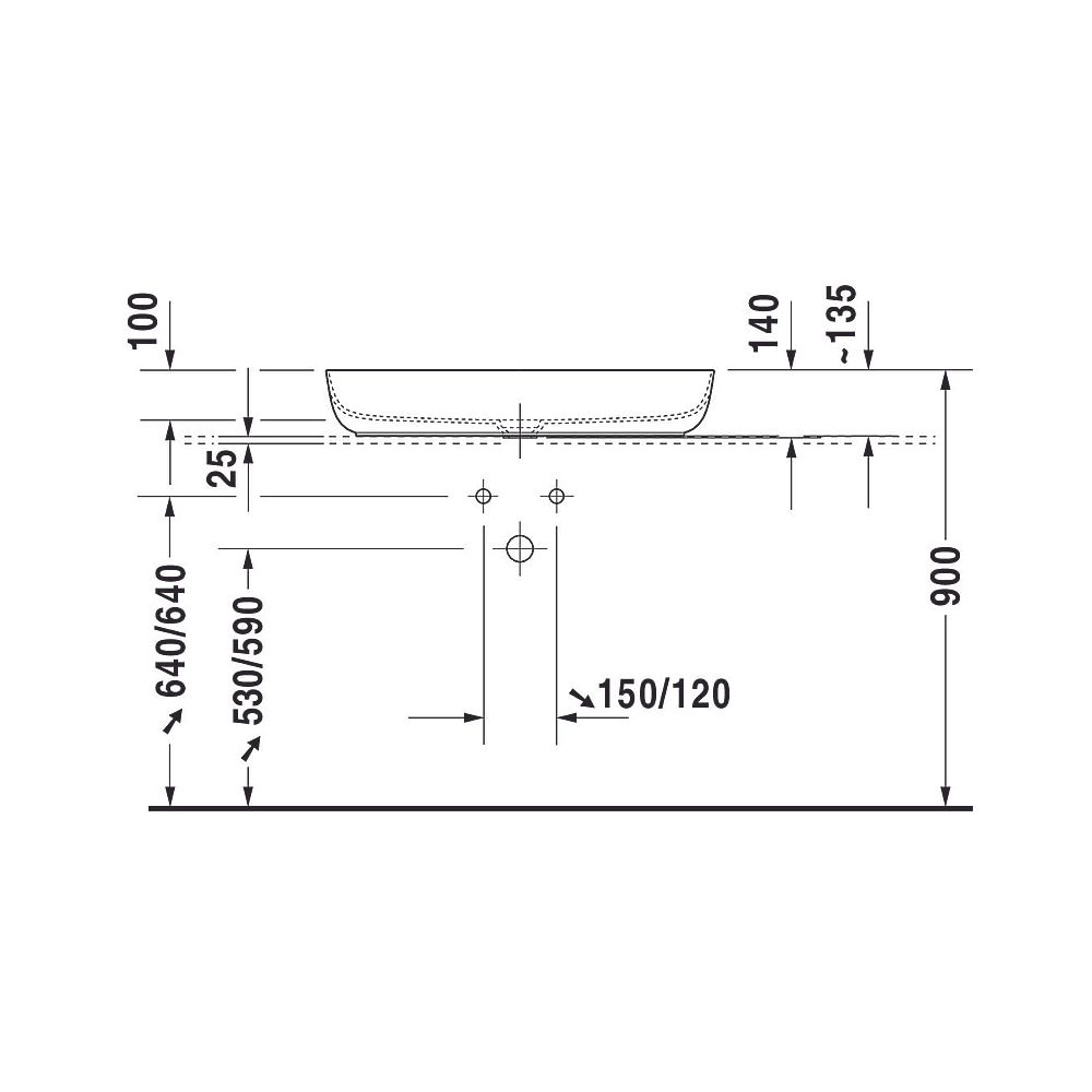 Duravit Luv Aufsatzbecken 800mm, Weiß Hochglanz, DuraCeram, Oval, ohne Überlauf un... DURAVIT-0379800000 4053424460512 (Abb. 21)