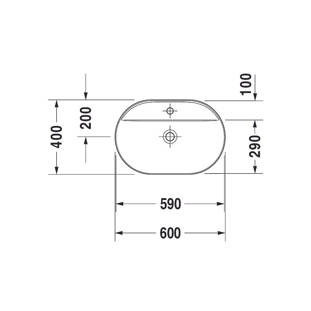 Duravit Luv Aufsatzbecken 600mm, Weiß Hochglanz, WonderGliss, DuraCeram, Oval, mi... DURAVIT-03806000001 4053424177175 (Abb. 34)