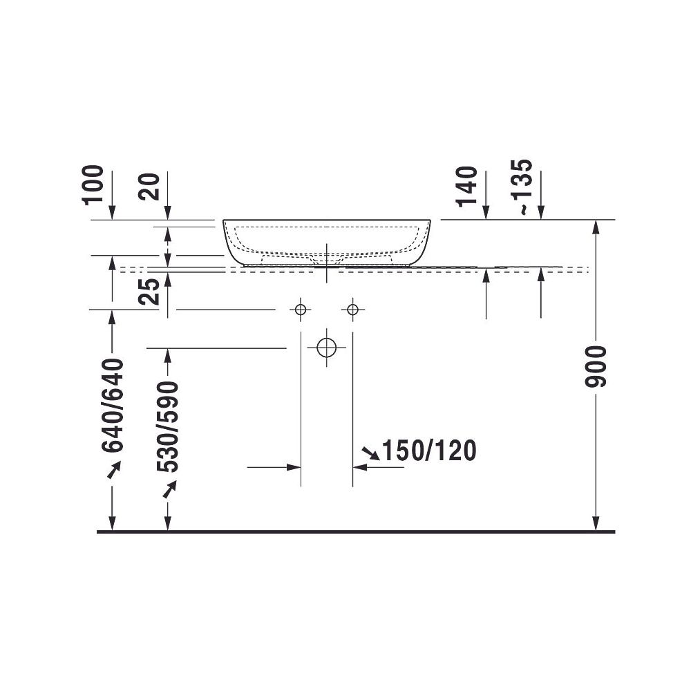 Duravit Luv Aufsatzbecken 600mm, Weiß Hochglanz, WonderGliss, DuraCeram, Oval, mi... DURAVIT-03806000001 4053424177175 (Abb. 35)