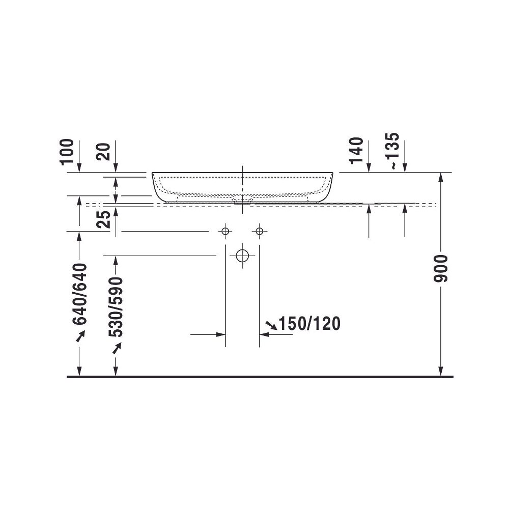 Duravit Luv Aufsatzbecken 800mm, Weiß Hochglanz, DuraCeram, Oval, mit HLB ohne Über... DURAVIT-0380800000 4053424460499 (Abb. 9)