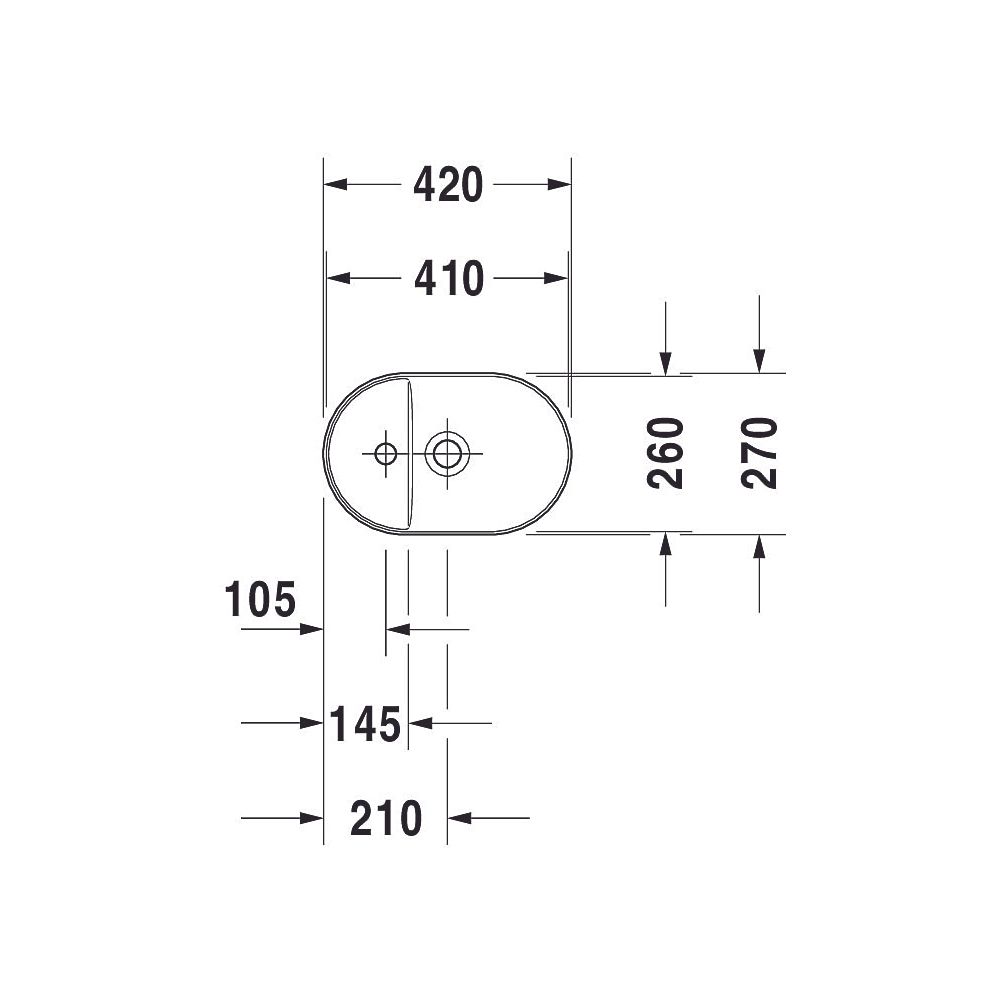 Duravit Luv Aufsatzbecken 420mm, Weiß Hochglanz, DuraCeram, Oval, mit HLB, ohne Übe... DURAVIT-0381420000 4053424177182 (Abb. 8)