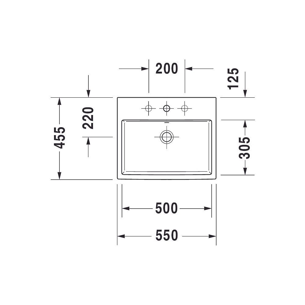 Duravit Vero Air Einbauwaschtisch 455x550x165mm, Weiß Hochglanz, mit HLB, mit Überl... DURAVIT-0383550060 4053424184531 (Abb. 4)