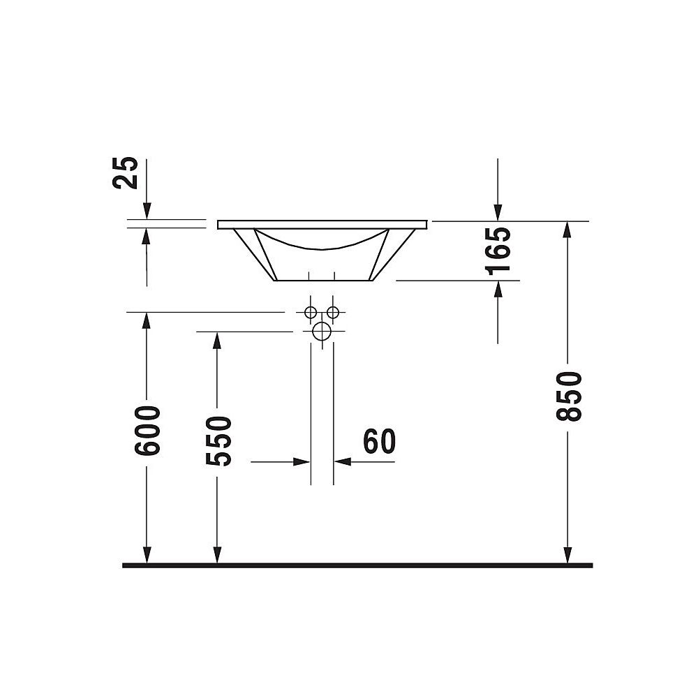 Duravit Starck 1 Einbauwaschtisch 580x580x165mm, Weiß Hochglanz, mit Überlauf, HLB,... DURAVIT-0406580000 4021534080272 (Abb. 9)