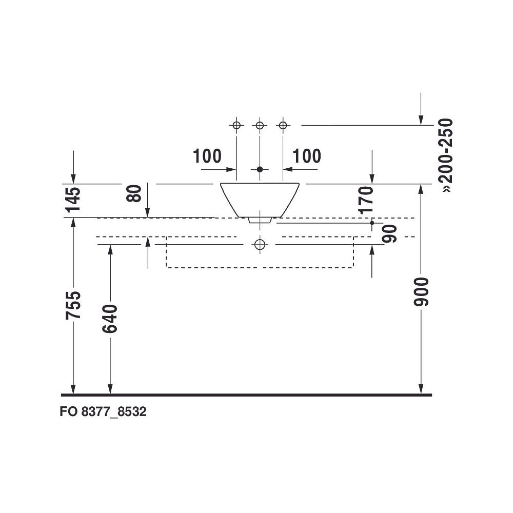 Duravit Starck 1 Aufsatzbecken 330mm, Weiß Hochglanz, WonderGliss, rund, ohne HLB... DURAVIT-04083300001 4021534183911 (Abb. 11)