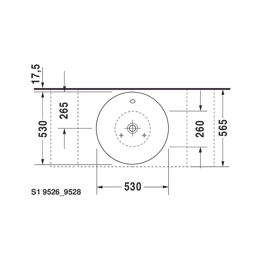 Duravit Starck 1 Aufsatzbecken 530mm, Weiß Hochglanz, WonderGliss, Konisch, ohne ... DURAVIT-04085300001 4021534183935 (Abb. 13)