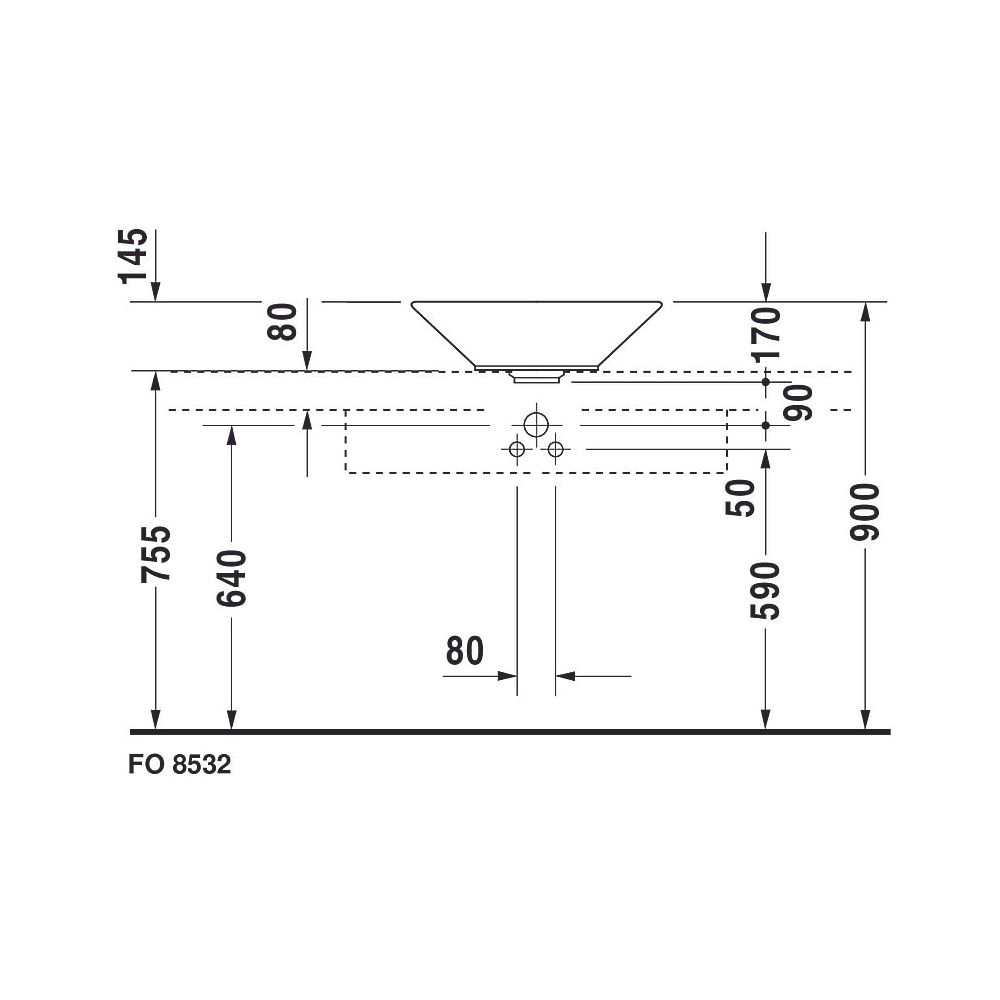 Duravit Starck 1 Aufsatzbecken 530mm, Weiß Hochglanz, WonderGliss, Konisch, ohne ... DURAVIT-04085300001 4021534183935 (Abb. 16)