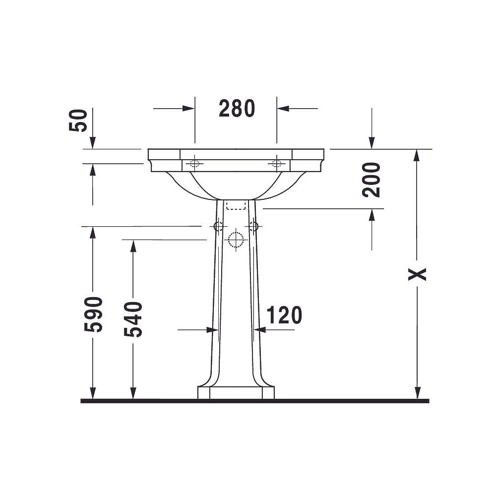Duravit Serie 1930 Waschtisch 410x600x200mm wandh. Weiß Hochglanz, Oktogonal, Wond... DURAVIT-04386000001 4021534186509 (Abb. 6)