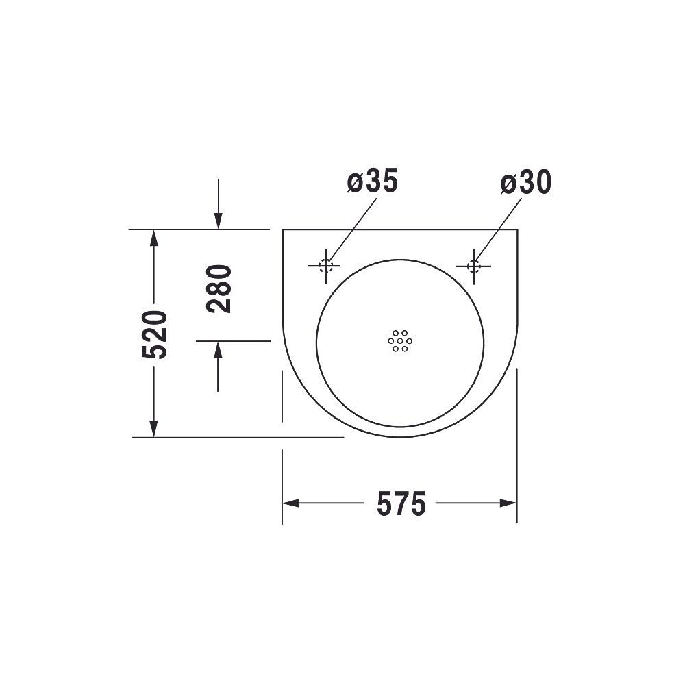 Duravit Architec Waschtisch 520x575x105mm wandhäng., Weiß Hochglanz, Halbrund, 1 Wa... DURAVIT-0443580009 4021534254598 (Abb. 6)