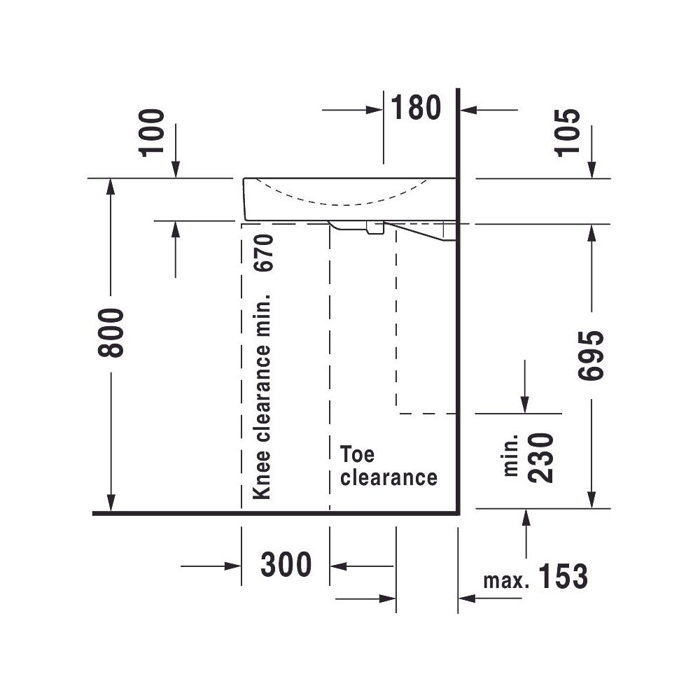 Duravit Architec Waschtisch 520x575x105mm wandhäng., Weiß Hochglanz, Halbrund, 1 Wa... DURAVIT-0443580009 4021534254598 (Abb. 8)