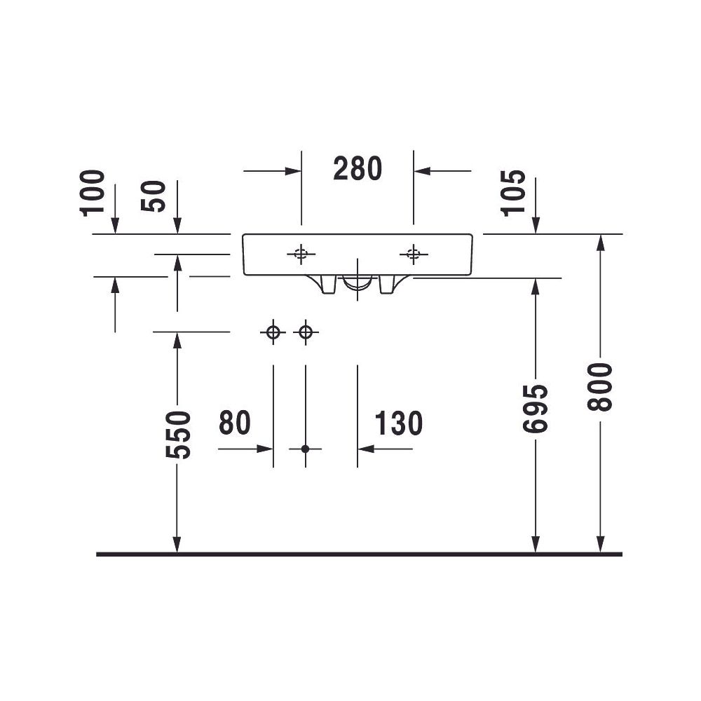 Duravit Architec Waschtisch 520x575x105mm wandhäng., Weiß Hochglanz, Halbrund, 1 Wa... DURAVIT-0443580009 4021534254598 (Abb. 9)