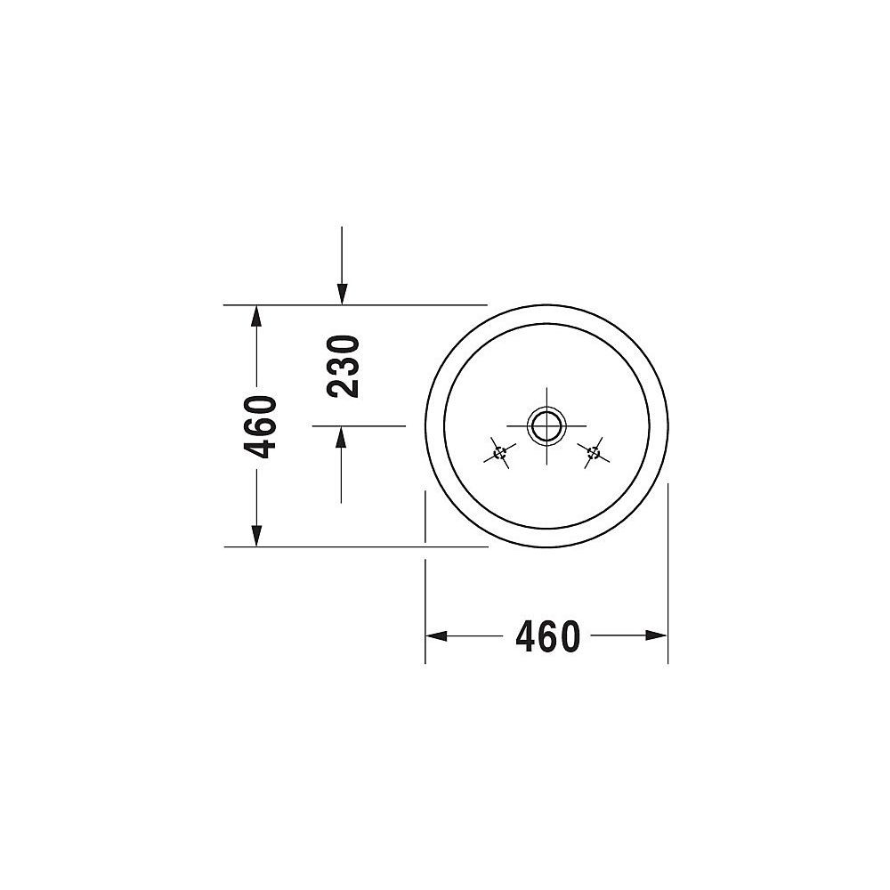 Duravit Starck 1 Aufsatzbecken 460mm, Weiß Hochglanz, rund, ohne Überlauf und HLB,... DURAVIT-0445460000 4021534216817 (Abb. 10)