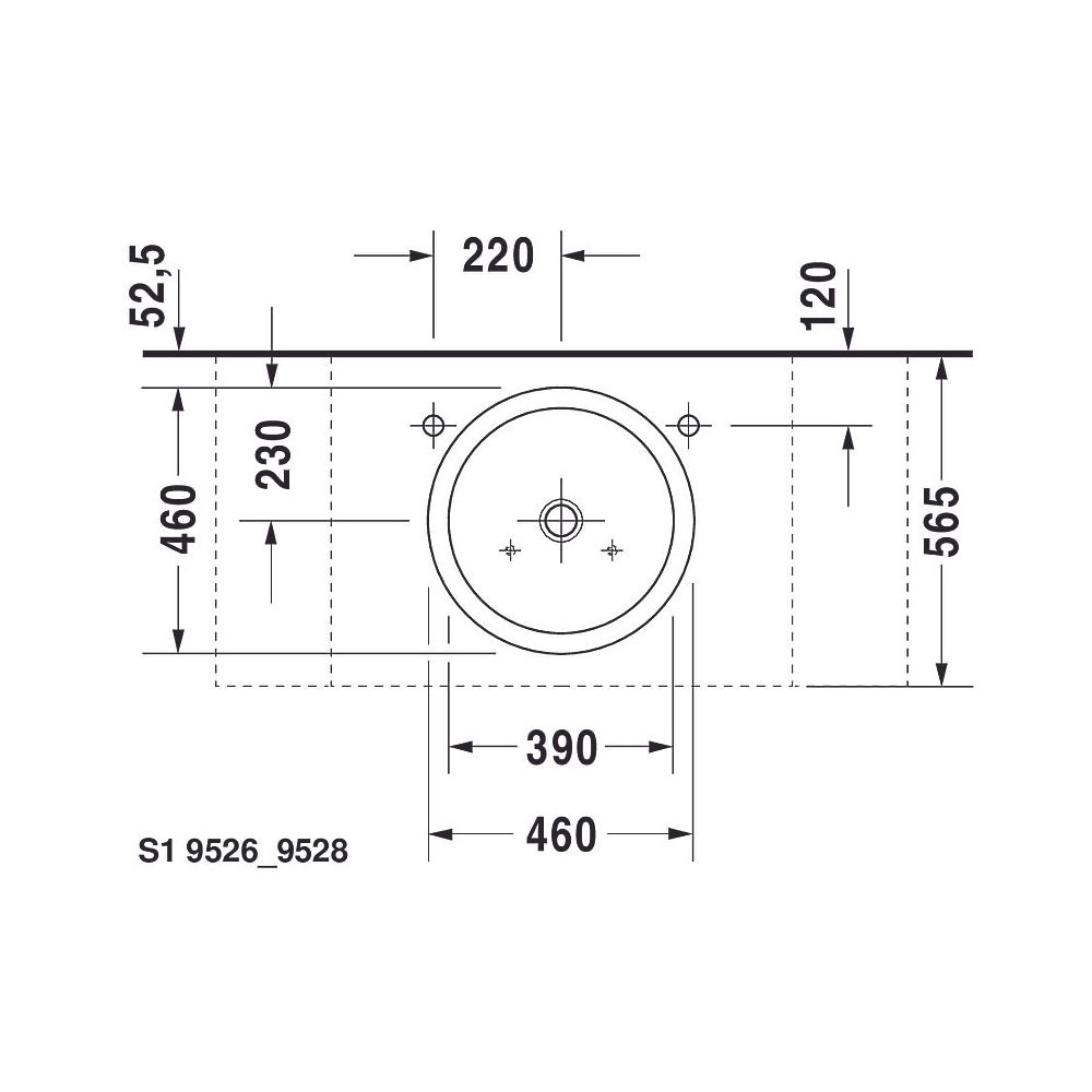Duravit Starck 1 Aufsatzbecken 460mm, Weiß Hochglanz, rund, ohne Überlauf und HLB,... DURAVIT-0445460000 4021534216817 (Abb. 12)
