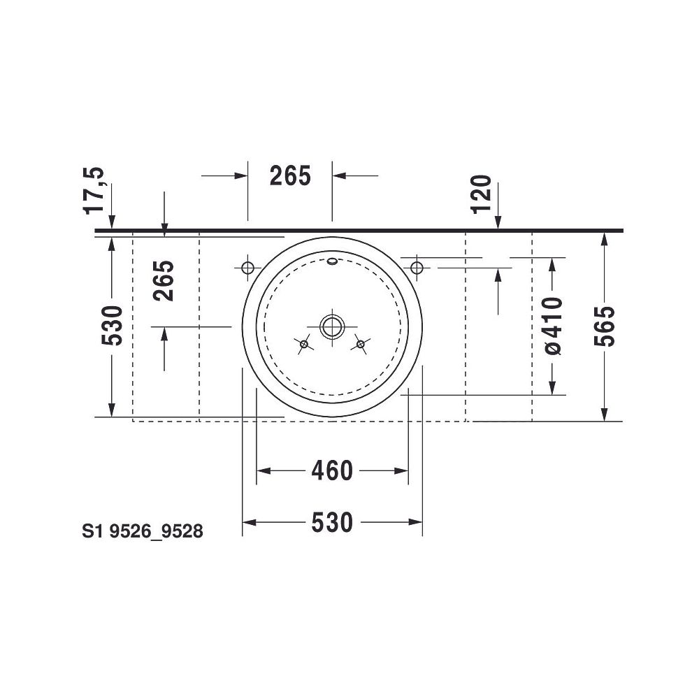 Duravit Starck 1 Aufsatzbecken 530mm, Weiß Hochglanz, WonderGliss, rund, ohne HLB... DURAVIT-04475300001 4021534217401 (Abb. 12)