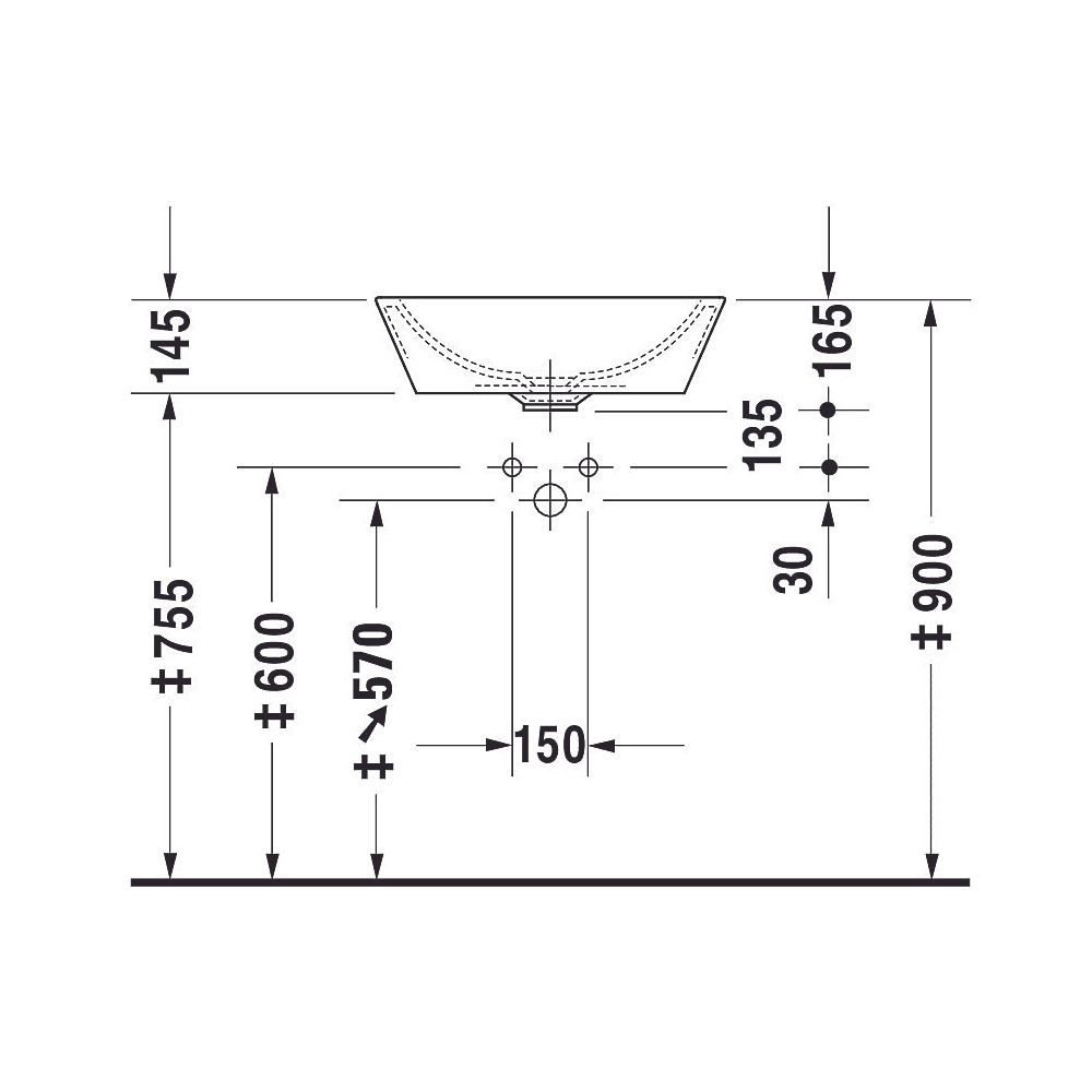 Duravit Starck 1 Aufsatzbecken 530mm, Weiß Hochglanz, WonderGliss, rund, ohne HLB... DURAVIT-04475300001 4021534217401 (Abb. 13)