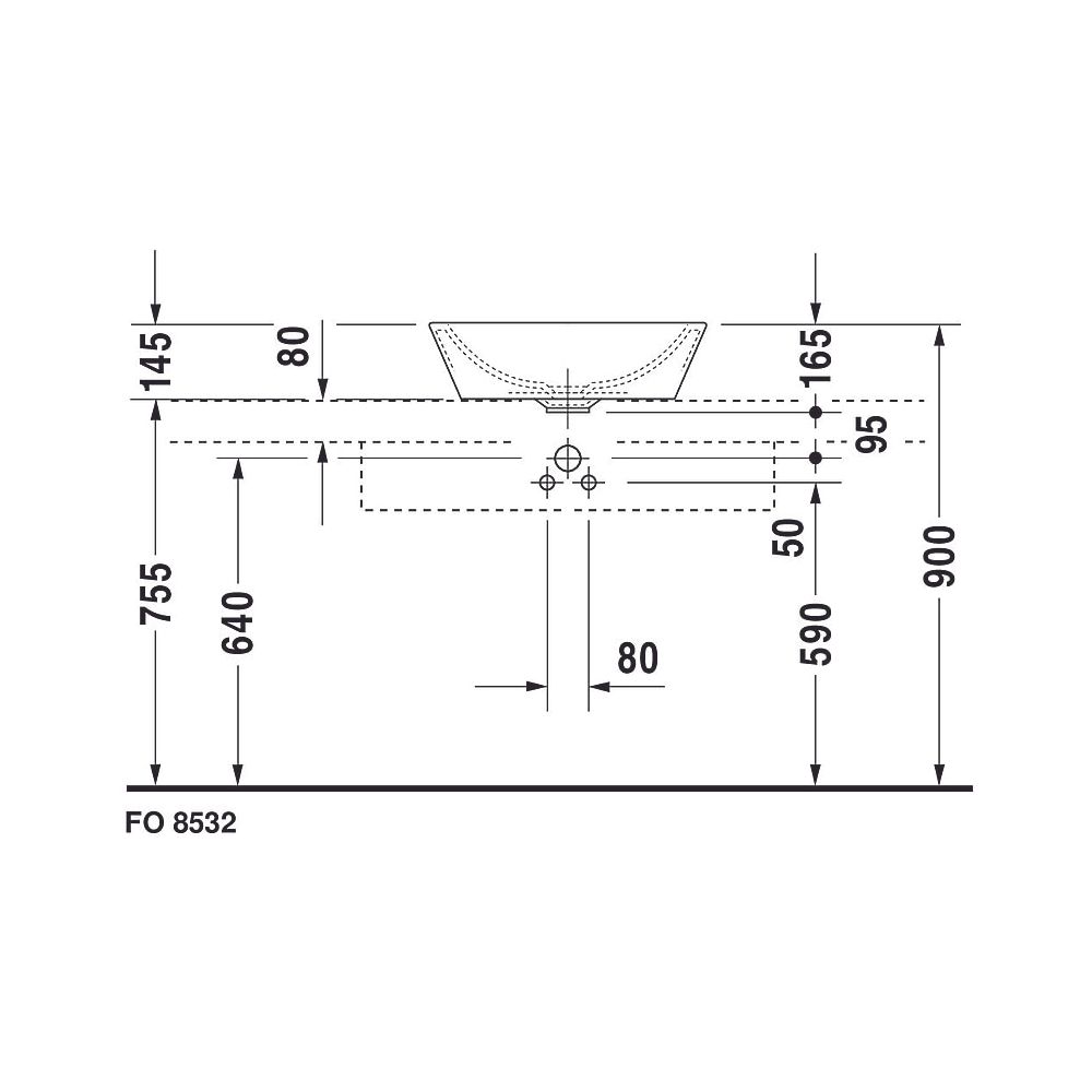 Duravit Starck 1 Aufsatzbecken 530mm, Weiß Hochglanz, WonderGliss, rund, ohne HLB... DURAVIT-04475300001 4021534217401 (Abb. 14)
