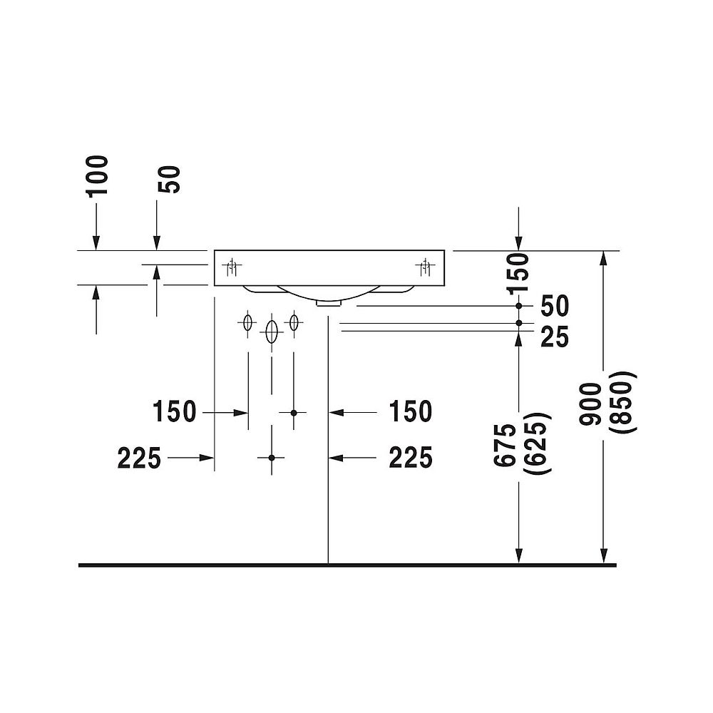Duravit Architec Eck-Handwaschbecken 540x635x150mm wandh. Weiß Hochglanz, Halbrund... DURAVIT-0448450000 4021534084812 (Abb. 10)