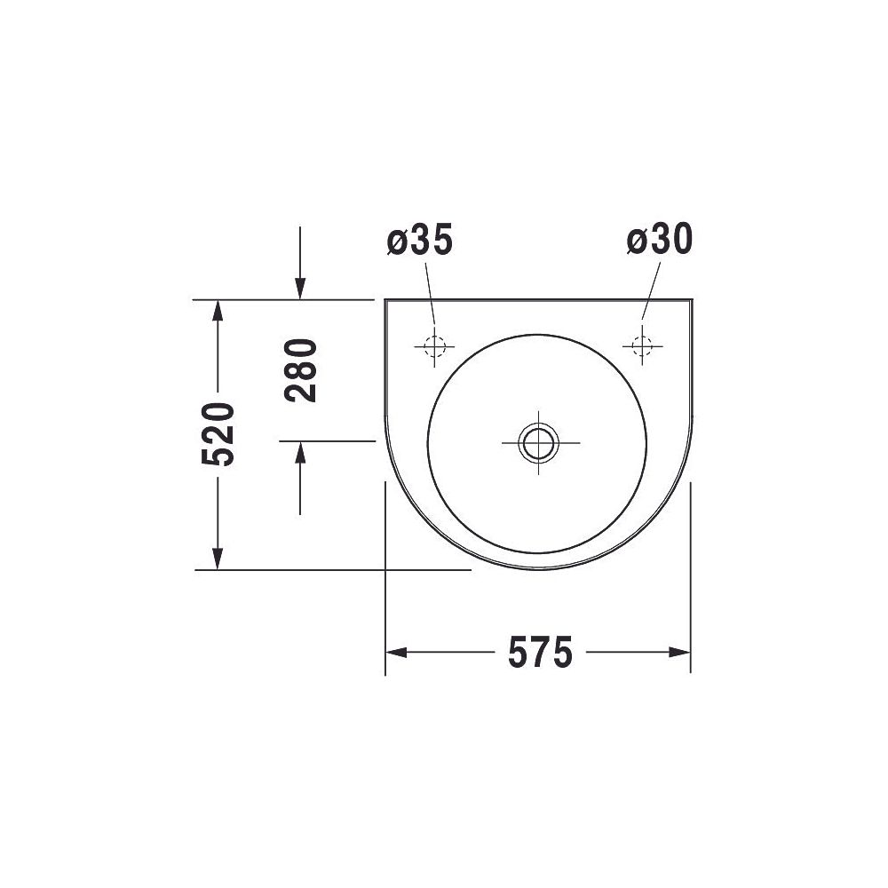 Duravit Architec Waschtisch 520x575x150mm wandhäng., Weiß Hochglanz, Halbrund, 1 Wa... DURAVIT-0449580000 4021534084836 (Abb. 4)