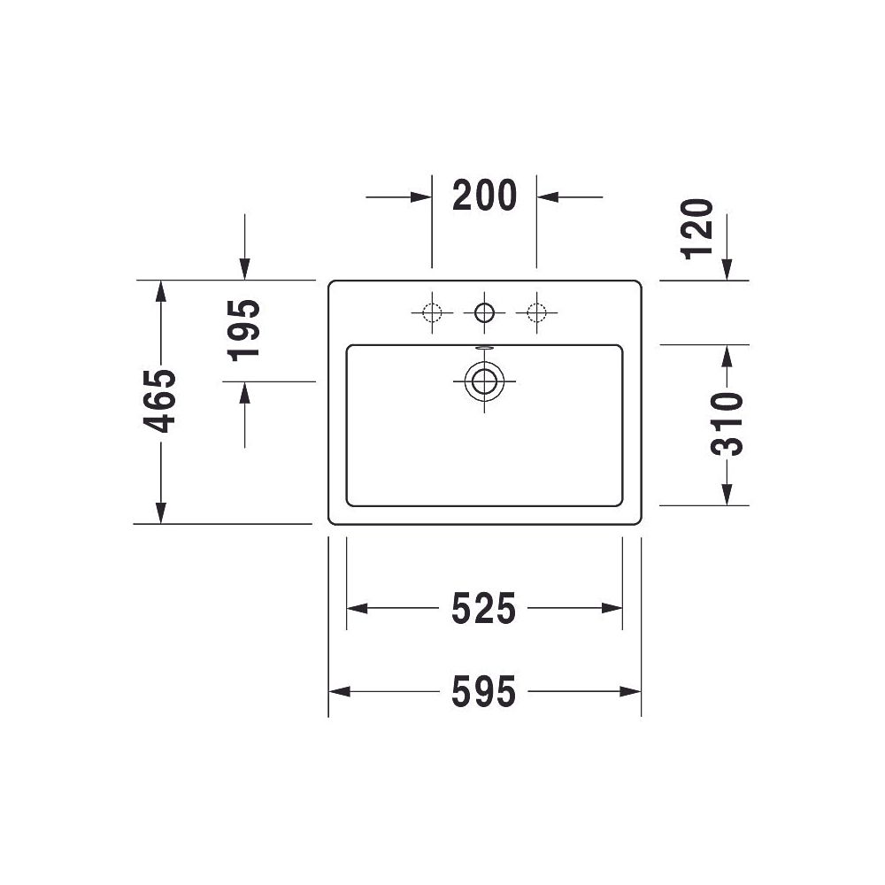 Duravit Vero Aufsatzbecken 595mm, Weiß Hochglanz, Rechteckig, mit HLB, mit Überlau... DURAVIT-0452600000 4021534346279 (Abb. 11)