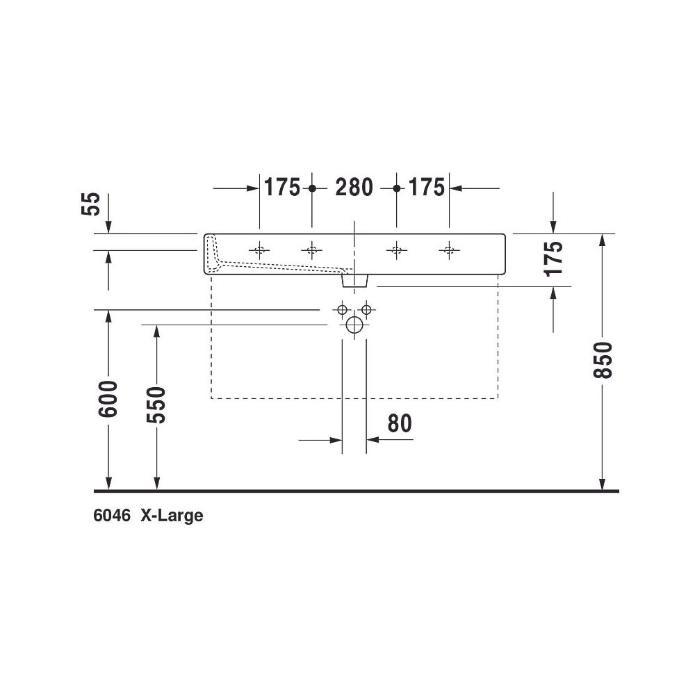 Duravit Vero Waschtisch 470x1000x175mm wandhäng., Weiß Hochglanz, Rechteckig, 2 WP... DURAVIT-0454100026 4021534285769 (Abb. 27)
