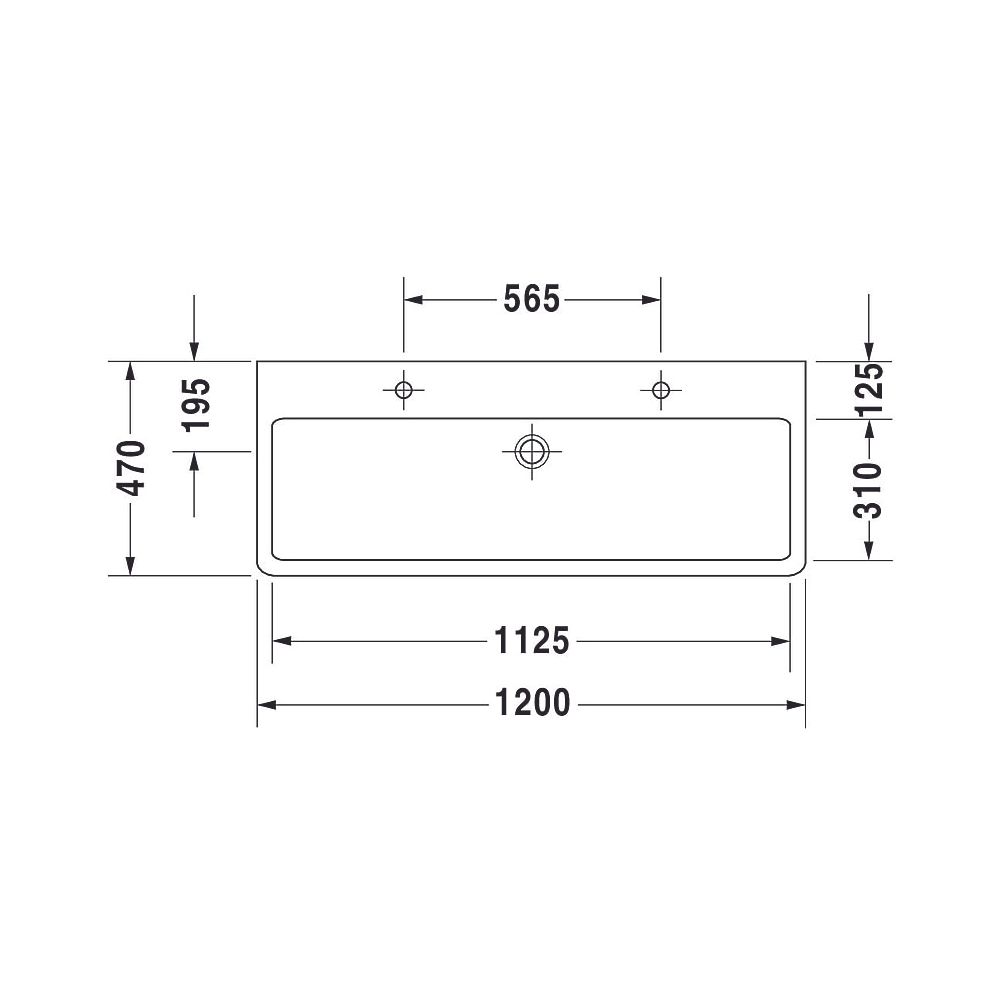 Duravit Vero Waschtisch 470x1200x175mm mit HLB Aufsatz, Weiß Hochglanz, Rechteckig... DURAVIT-0454120026 4021534582912 (Abb. 14)