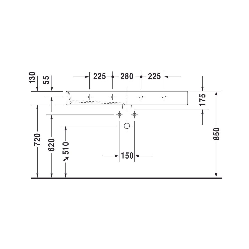 Duravit Vero Waschtisch 470x1200x175mm mit HLB Aufsatz, Weiß Hochglanz, Rechteckig... DURAVIT-0454120026 4021534582912 (Abb. 15)