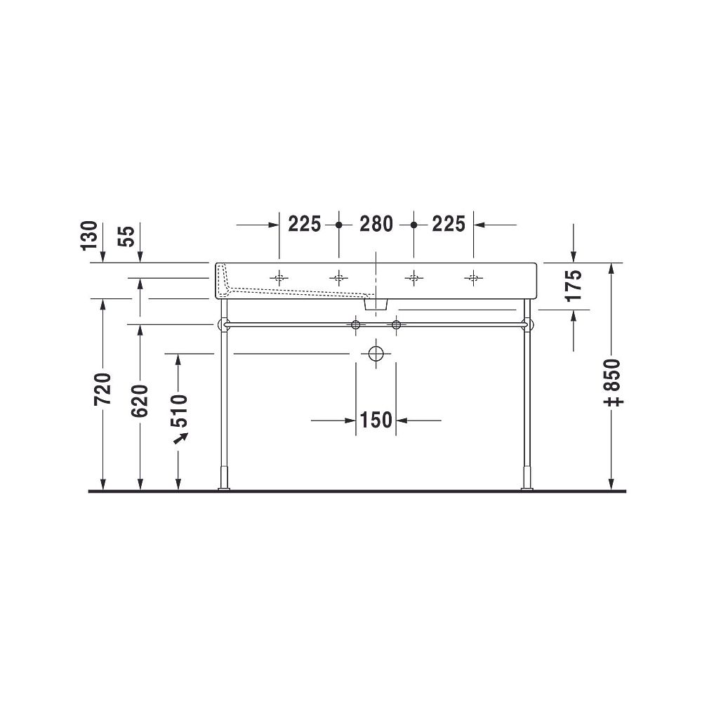 Duravit Vero Waschtisch 470x1200x175mm mit HLB Aufsatz, Weiß Hochglanz, Rechteckig... DURAVIT-0454120026 4021534582912 (Abb. 17)