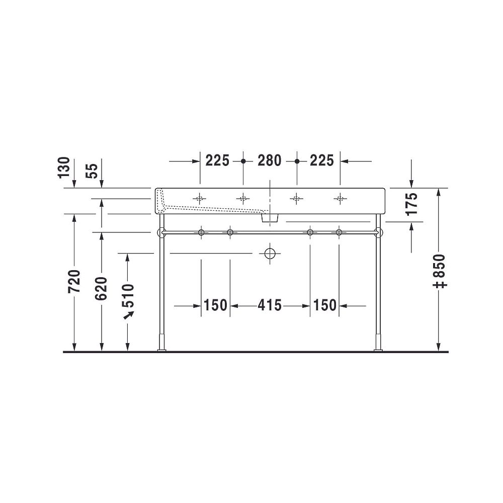 Duravit Vero Waschtisch 470x1200x175mm mit HLB Aufsatz, Weiß Hochglanz, Rechteckig... DURAVIT-0454120026 4021534582912 (Abb. 20)